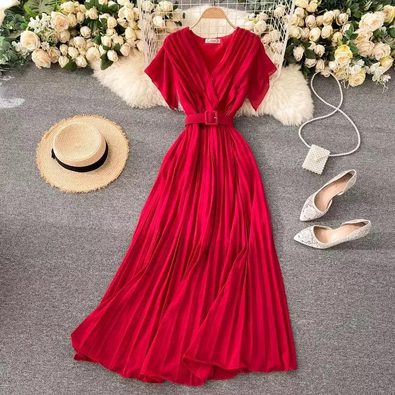 Parota Statement Dress In Red