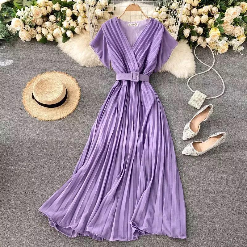 Parota Statement Dress In Purple