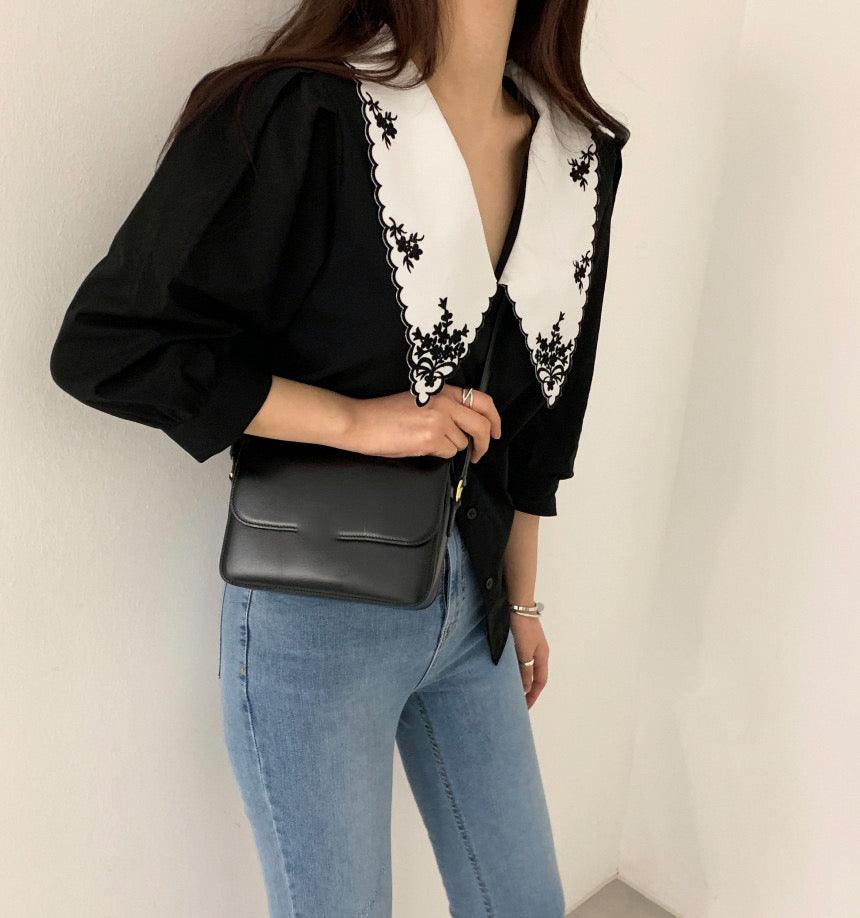 Tempa Vintage Blouse In Black