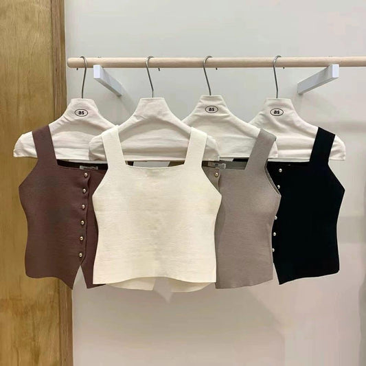 Kello Casual Summer Tank Top In Brown