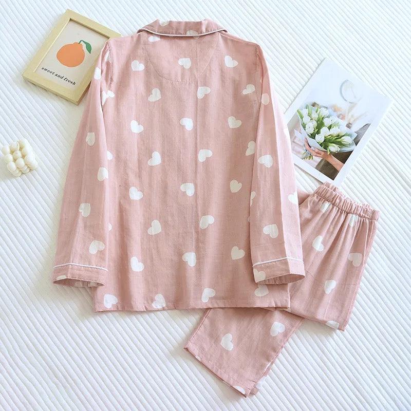 Rebecca Cute Cotton Nightsuits In Pink