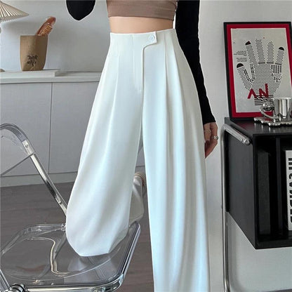Redra Buttoned High Waist Pants In Olive