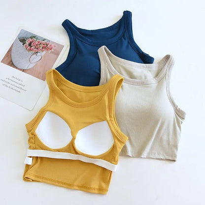 Amway Tank Tops with Inbuilt Bra In Beige