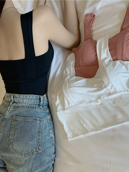 Basco Seamless Tank Tops with Inbuilt Bra In Peach