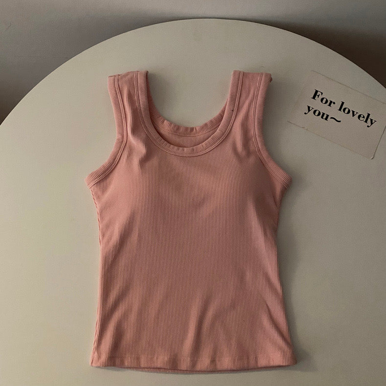 Stormie Tank Tops with Inbuilt Bra Pink