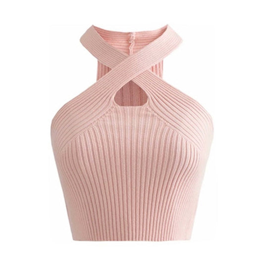 Sansa Statement Summer Tank Top In Peach