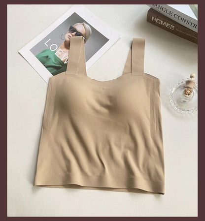 Mariam Tank Tops with Inbuilt Bra In Beige