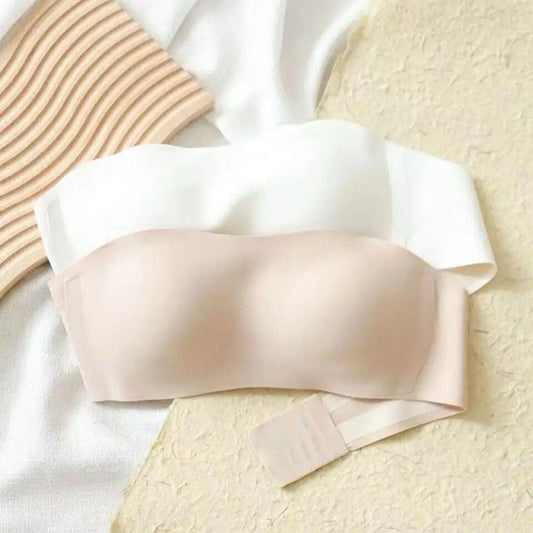 Jaiden Strapless Seamless Bralettes In Beige