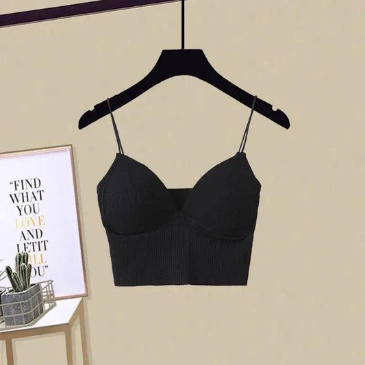 Jerry Tank Tops with Inbuilt Bra In Black