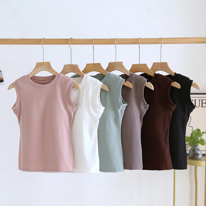 Joyce Tank Tops with Inbuilt Bra In peach