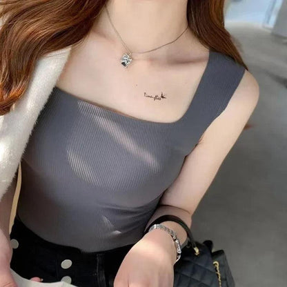 Nino Tank Tops with Inbuilt Bra in Black
