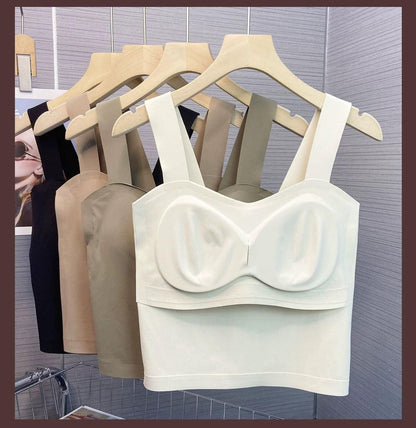 Mariam Tank Tops with Inbuilt Bra In Beige