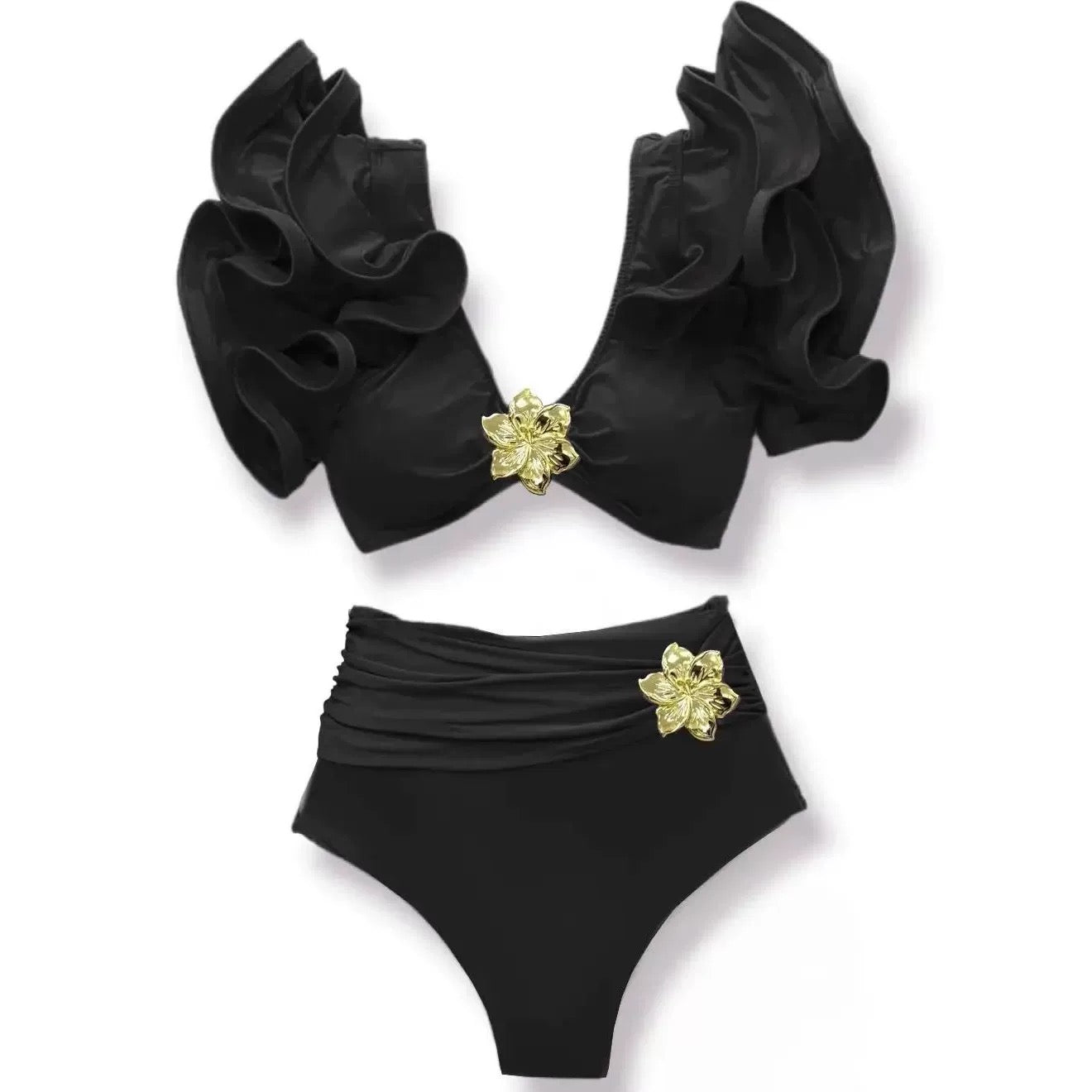 Mira Statement Summer Bikini In Black