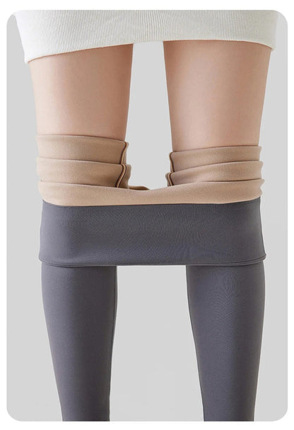 Rosa Slimming Premium Fleece Leggings In Brown