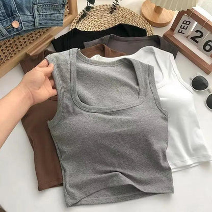 Kelly Tank Tops with Inbuilt Bra In White