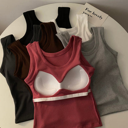 Stormie Tank Tops with Inbuilt Bra White