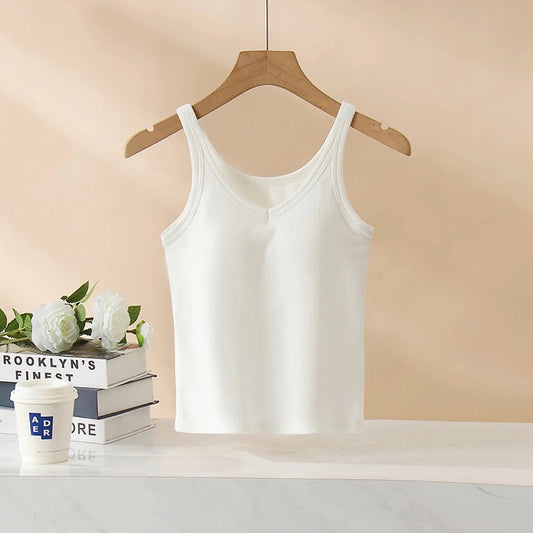 Bagatelle Tank Tops with Inbuilt Bra In White