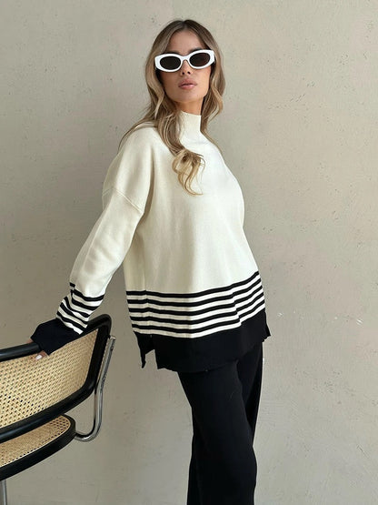 Ariana Striped Premium Winter Coord Set - Tracksuit