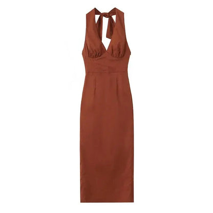 Harry Bodycon Midi Dress in Brown