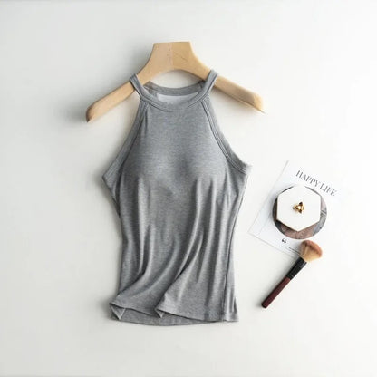 Dia Tank Tops with Inbuilt Bra In Grey