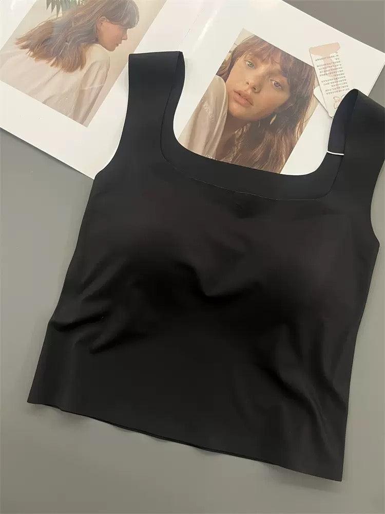 Mariam Tank Tops with Inbuilt Bra In Black