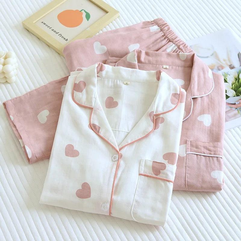 Rebecca Cute Cotton Nightsuits In Pink