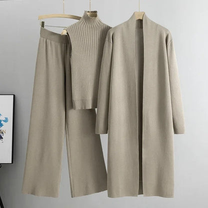 Aubrey Luxe Winter Coord Set with Cape In Grey