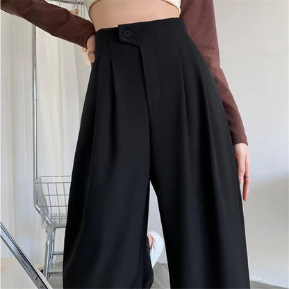 Redra Buttoned High Waist Pants In Olive