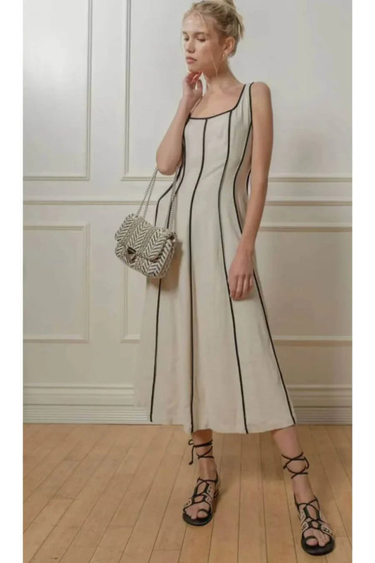 Harret Breezy Summer Dress in Beige