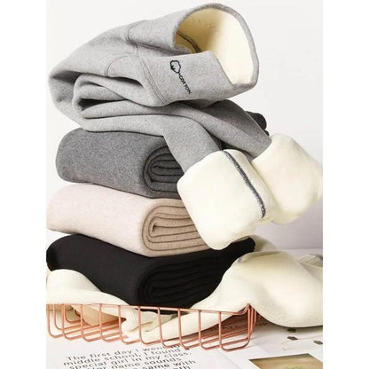 Lateno Premium Fleece Leggings In Light Grey
