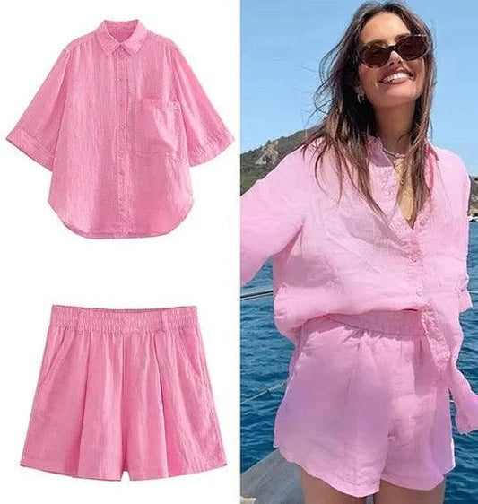 Ruby Blush Summer Coord Set In Pink