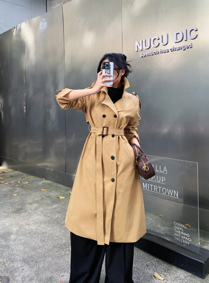 Essie Statement Premium Trenchcoat In Khaki