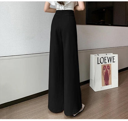 Meraki Wide Leg High Waist Pants In Black