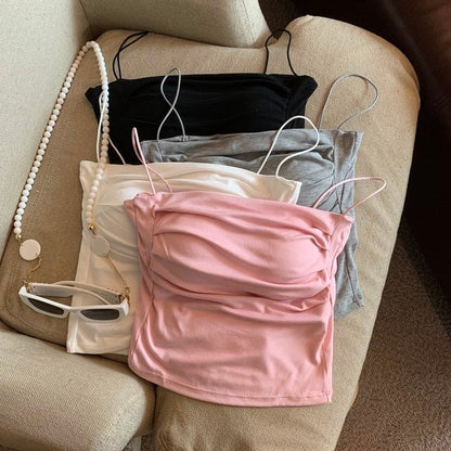 Zouzou Tank Tops with Inbuilt Bra In Grey