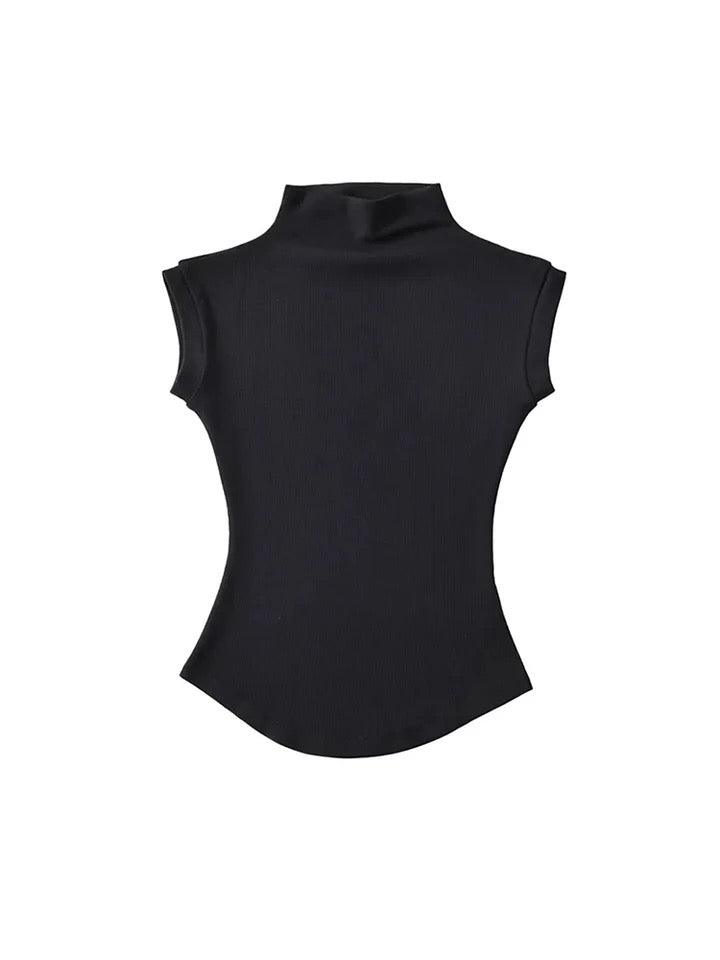 Dote Turtleneck Summer Tops In Black