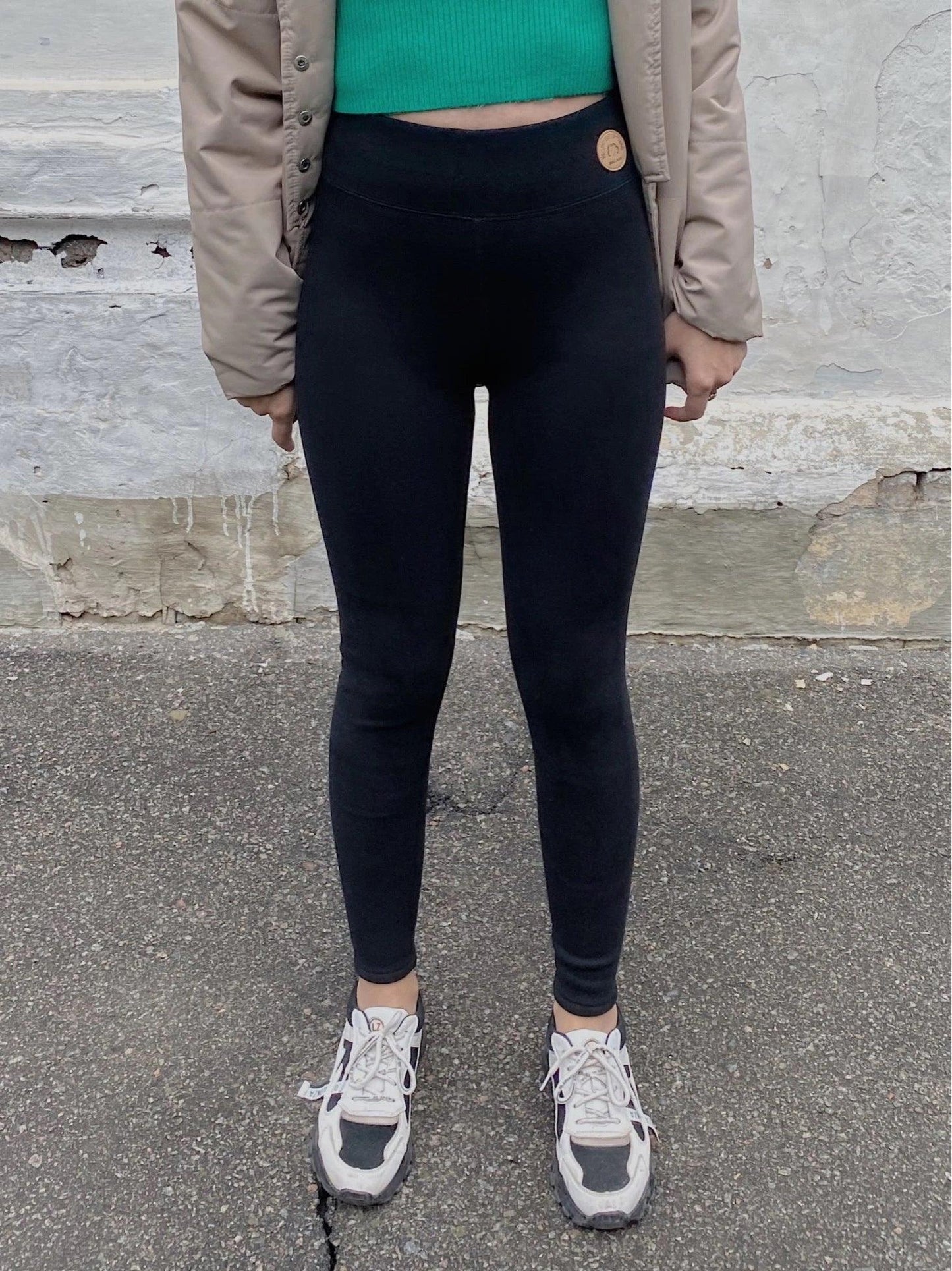 Jenny Slimming Premium Fleece Leggings In Black