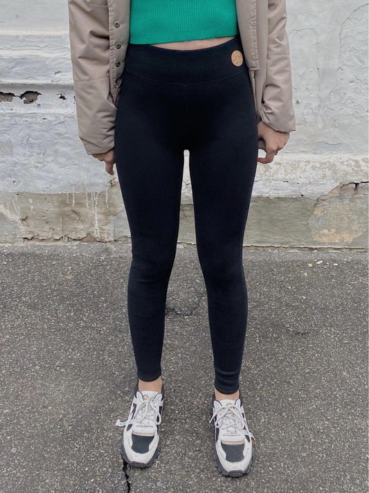 Jenny Slimming Premium Fleece Leggings In Black