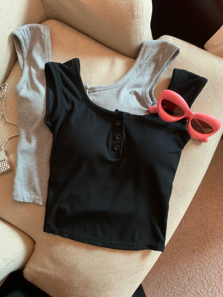 Maria Tank Tops with Inbuilt Bra In White
