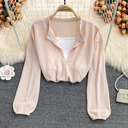 Laurel Full Sleeve Summer Tops In Beige