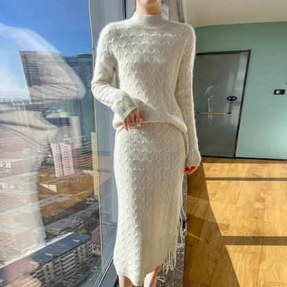 Jiah Winter Coord Set - Set of Sweater and Skirt