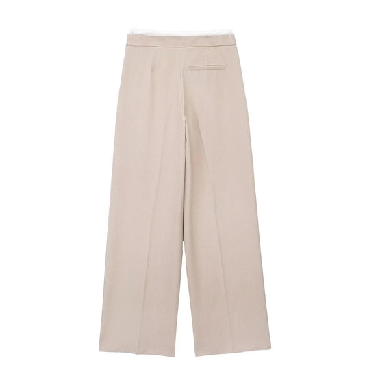 Fady High Waisted Pants In Beige