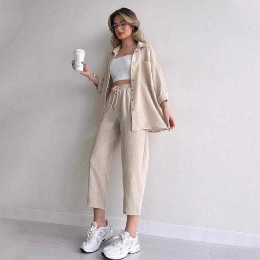 Fresha Summer Two Piece Set In Beige