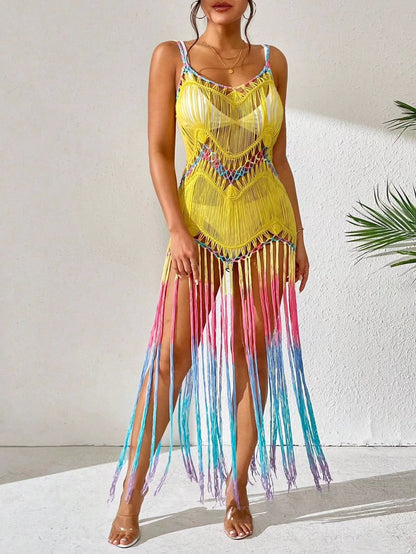 Dabel Tassel Summer Coverup In Yellow