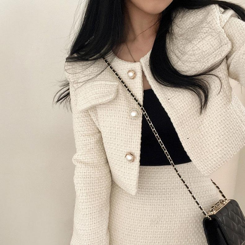 Gemma Tweed 2 Pc Set In Beige