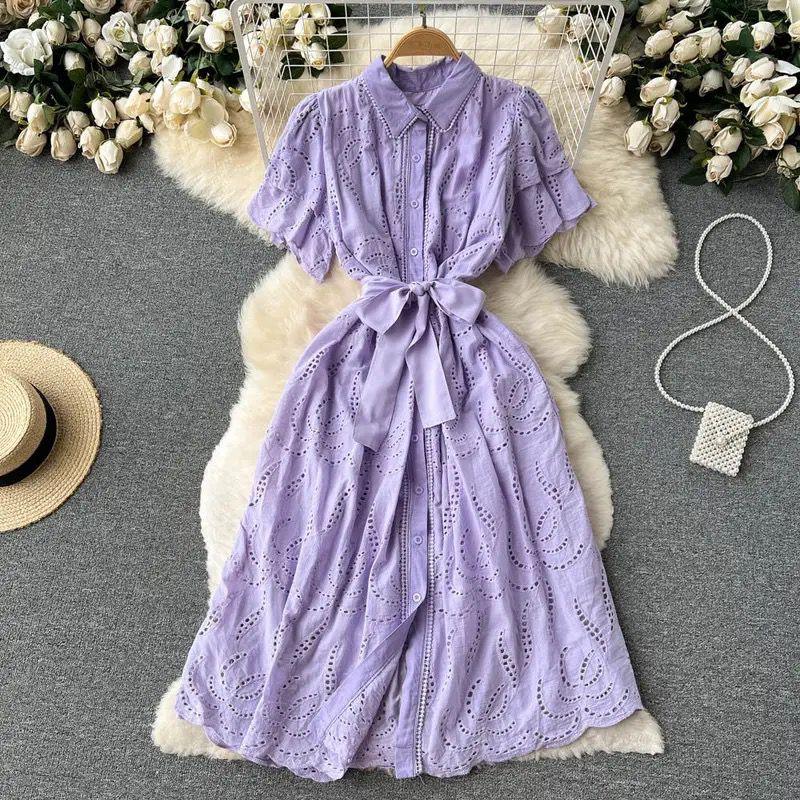 Ginny Cotton Dress In Lilac