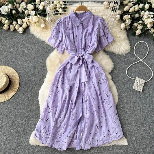 Ginny Cotton Dress In Lilac