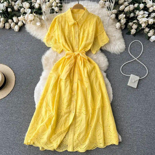 Ginny Cotton Dress In Yellow