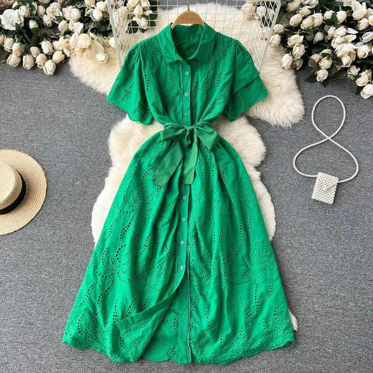 Ginny Cotton Dress In Green