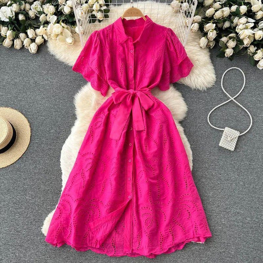 Ginny Cotton Dress In Pink