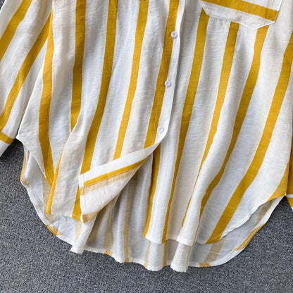 Ibiza Striped Holiday Shirts In Yellow